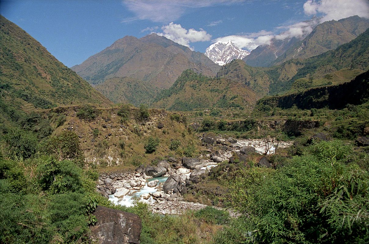 506 Looking Towards Nilgiri South From Near Tatopani As I reached Tatopani, I looked back up the valley and could see Nilgiri South in the distance.